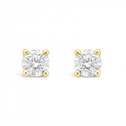 Classic 4 Claw Diamond Earrings in 18ct Yellow Gold. Tdw 0.40ct
